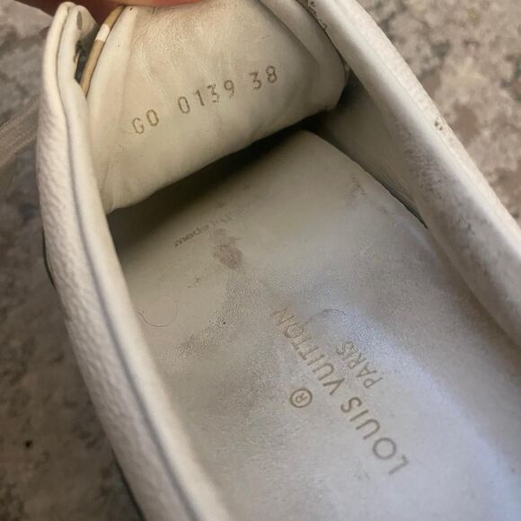 Louis Vuitton white and dark green trainers sliders - Picture 4 of 5